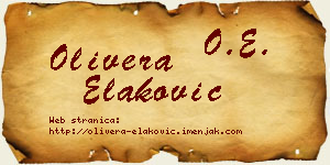 Olivera Elaković vizit kartica